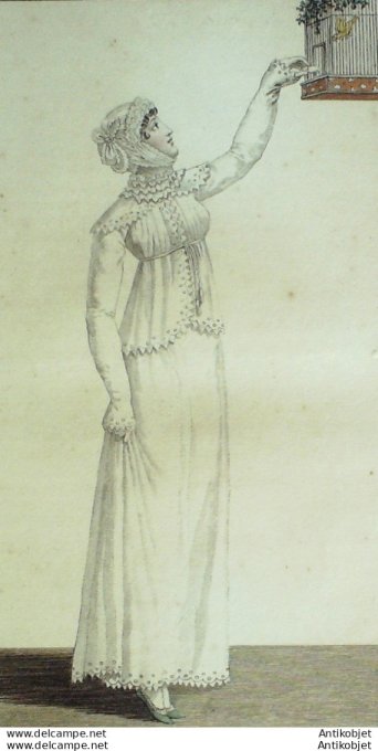 Gravure de mode Costume Parisien 1811 n°1143 Caminsole de perkale