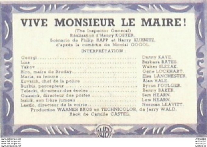 Vive Monsieur le maire Barbara Bates Danny Kaye Alan Hale