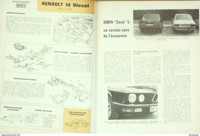 Revue Tech. Automobile 1981 n°415 Renault 18 Bmw série 5 Opel Kadett & Record Talbot
