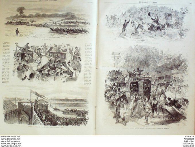 Le Monde illustré 1868 n°634 Angleterre Derby Hippique Epsom Maroc Pacha La Canau (40)