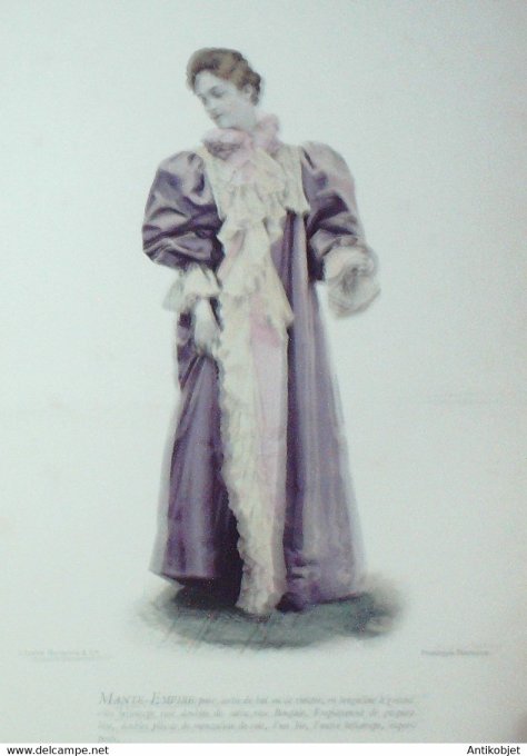 La Mode pratique 1894 # 47 Robe Empire en Bergaline