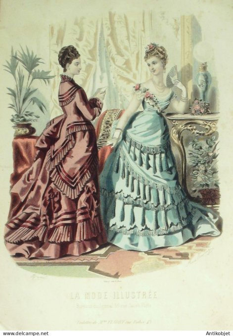 Gravure Mode illustree 1874 # 21 (Old Fashion plate)
