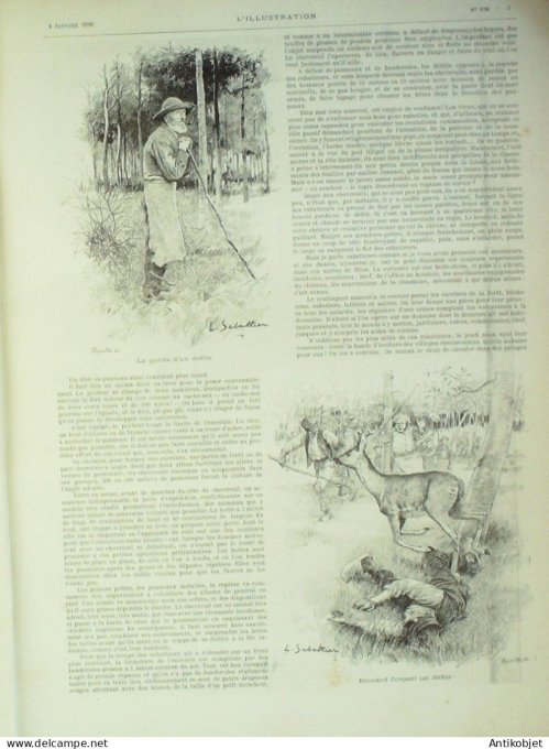 L'illustration 1896 n°2758 Chasse au chevreuil Max Lbnaudy Belleville école Saint-Cyr