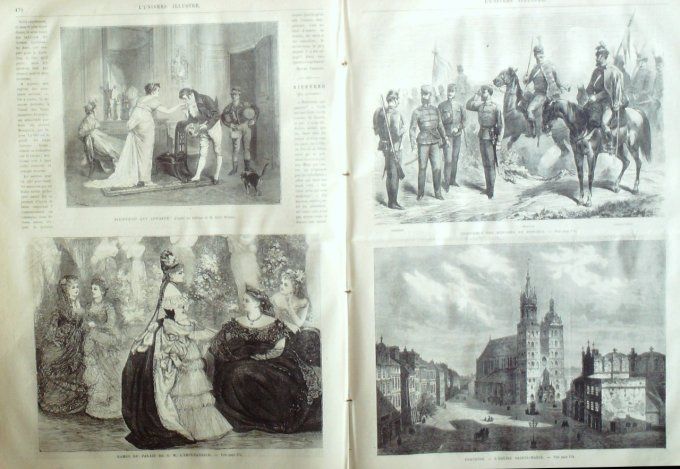 L'Univers illustré 1870 # 791 Italie Rome Basilique Pologne Cracovie Hongrie uniformes Honveds