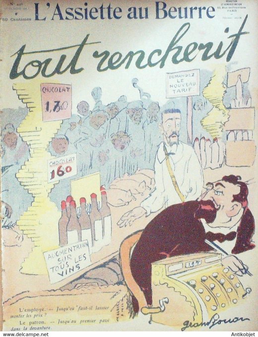 L'Assiette au beurre 1910 # 496 Tout renchérit Grandjouan