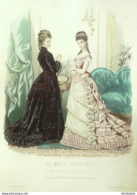 Gravure Mode illustree 1876 #  5 (Old Fashion plate)