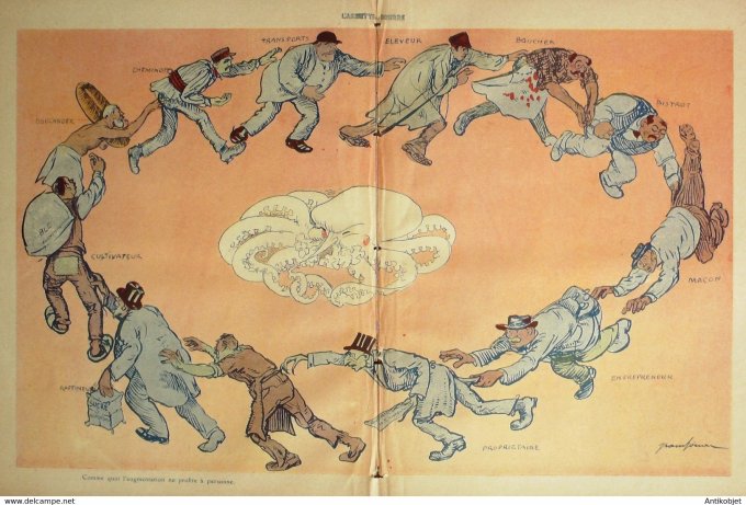 L'Assiette au beurre 1910 # 496 Tout renchérit Grandjouan