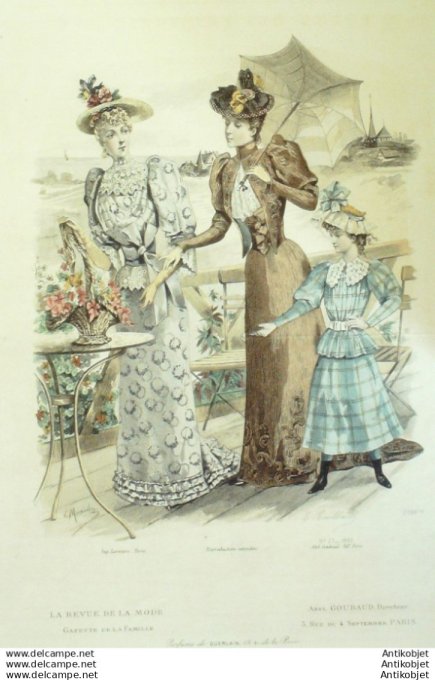 Gravure Mode La Gazette 1892 # 27 (Old Fashion plate)