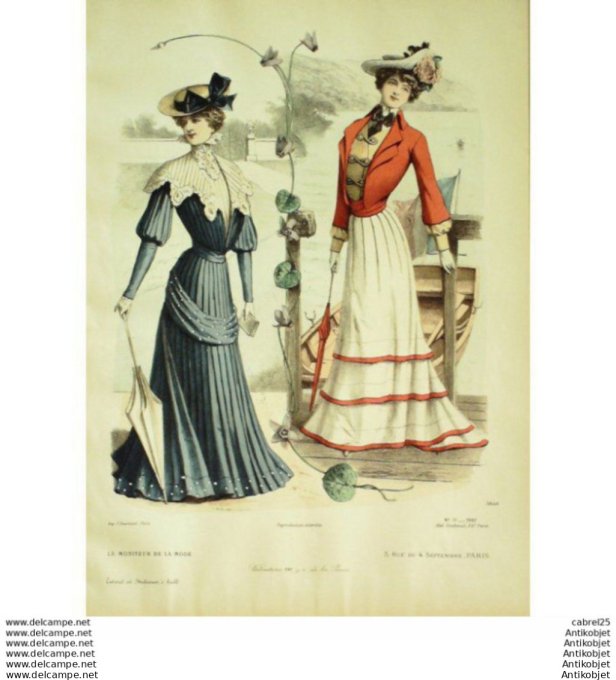 Gravure Mode Le Moniteur 1901 # 31 (Old Fashion plate)