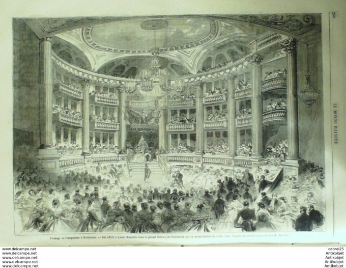 Le Monde illustré 1859 n°132 Bordeaux Gibraltar Bruxelles Statues Colonne Du Congrès