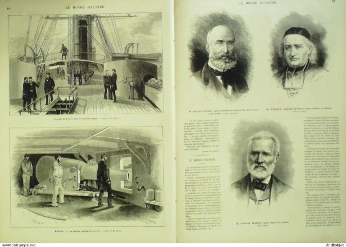 Le Monde illustré 1881 n°1241 Cambrai (59) Toulon (83) navire le Richelieu