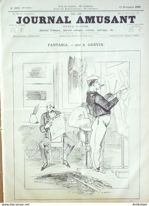 Le Journal Amusant 1889 # 1680 Une aventure de M de Crac par Josias