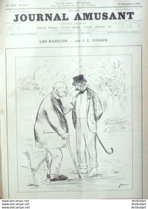 Le Journal Amusant 1891 # 1829 Propos champetres par Stop Mesdames leurs meres par Vignola