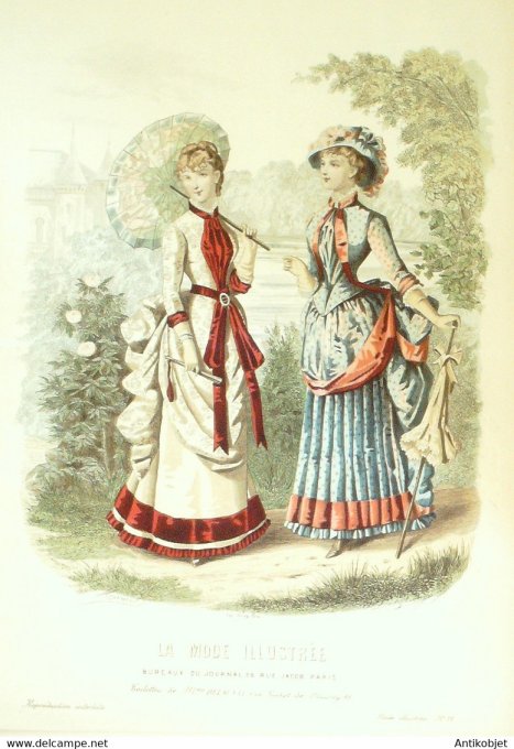 Gravure de mode La Mode illustrée 1883 n°39 (Maison Delaunay)