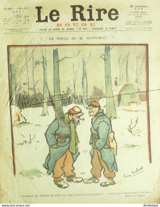 Le Rire Rouge 1917-03- 3 # 120 Journal humoristique Ed.Originale Engages speciaux