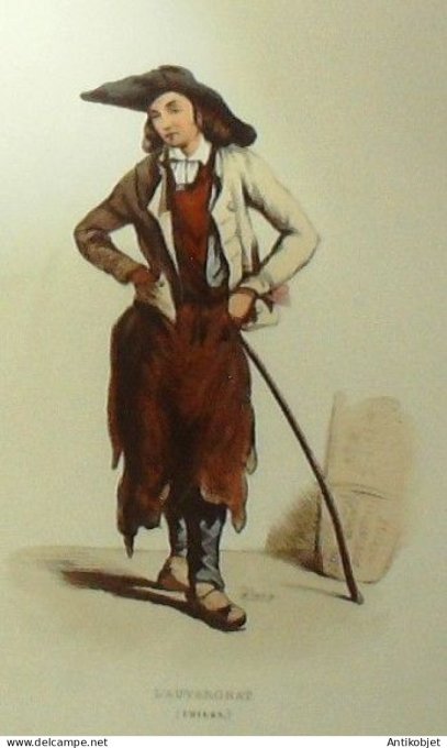 Auvergne Thiers (63) Paysan signé Bara XIXème