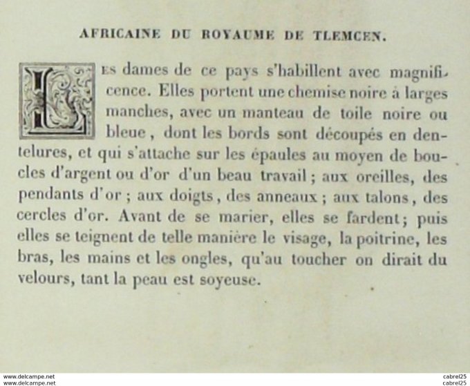 Algérie TLEMCEN Habitante du royaume 1859