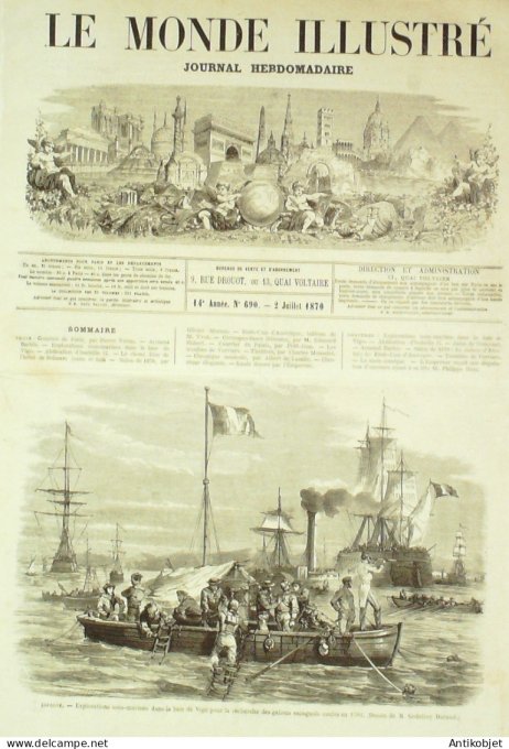 Le Monde illustré 1870 n°690 Espagne Vigo Etretat (76) Belgique Verviers Armand Barbès