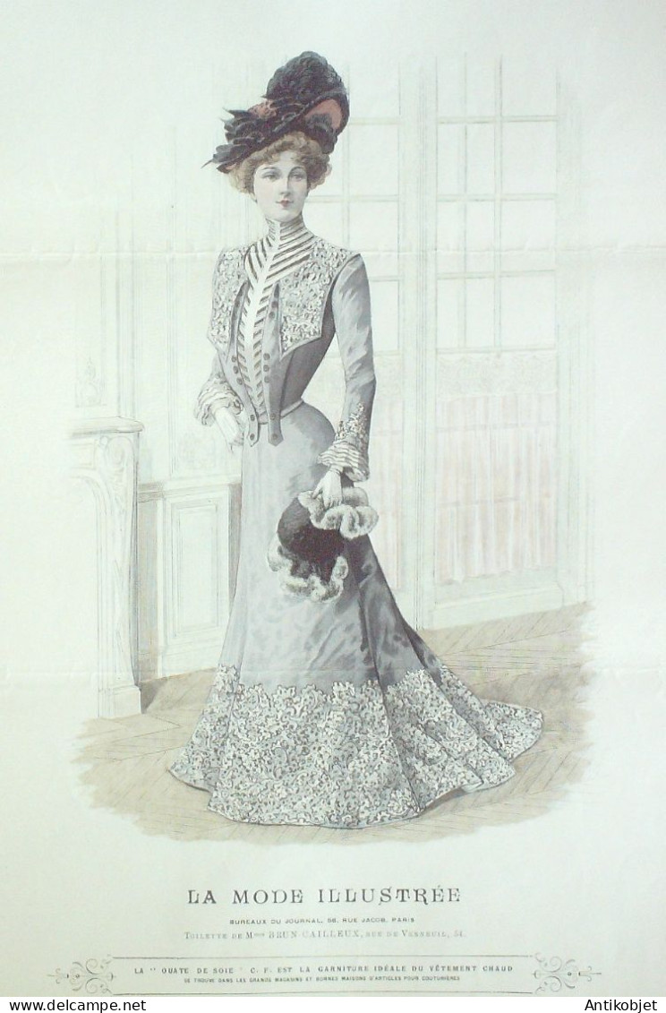 Gravure Mode illustree 1901 #  2 (Old Fashion plate) RARE