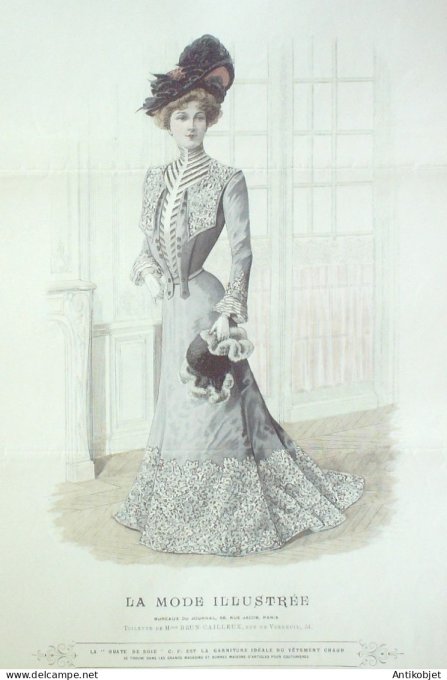 Gravure Mode illustree 1901 #  2 (Old Fashion plate) RARE