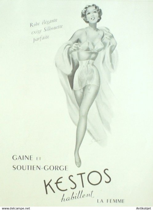 Publicité Lingerie Kestos Vahiné signée 1953
