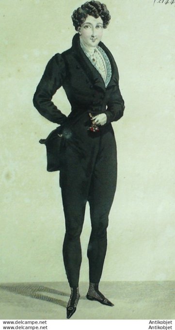 Costume Parisien 1823 # 2144 Habit de drap homme gilet en étoffe