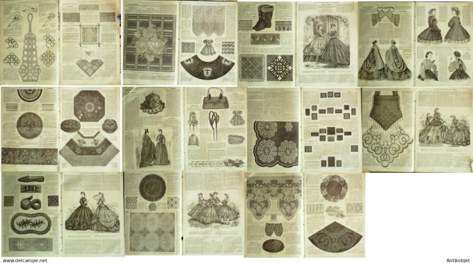 Mode illustree  1865 Lot de 11 journaux