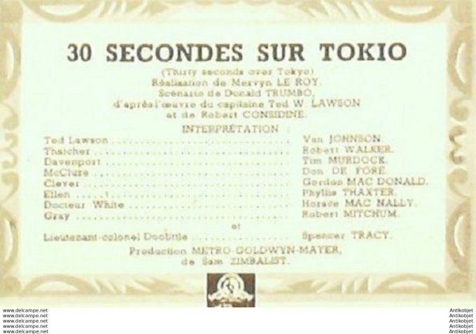 Mon Film 206 50-08- 2 Trente secondes sur Tokio Van Johnson Robert Mitchum