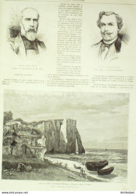 Le Monde illustré 1870 n°690 Espagne Vigo Etretat (76) Belgique Verviers Armand Barbès