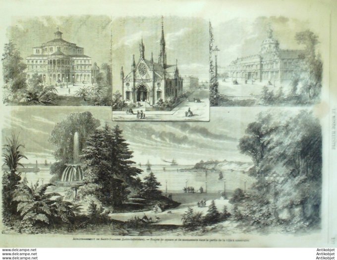 Le Monde illustré 1865 n°418 Arcachon (33) St Nazaire (44) Turquie Tuggurt Espagne Madrid