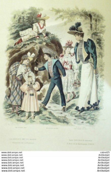 Gravure Mode La Gazette 1892 # 31 (Old Fashion plate)