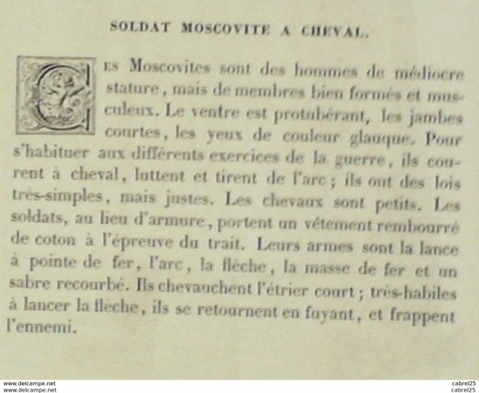 Russie Soldat MOSCOVITE à cheval 1859