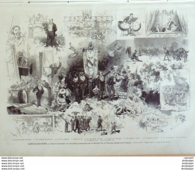 Le Monde illustré 1874 n°907 Lons-le-Saunier (39) Le Mans (72) Brest (29) Belgique Anvers Usa Louisi