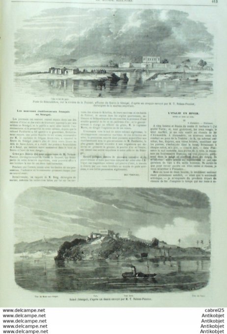 Le Monde illustré 1859 n°141 Espagne Malaga Montmartre Sénégal Sénoudébou Plaine-St-Denis (93)
