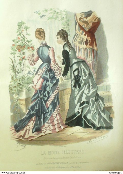 Gravure Mode illustree 1875 # 36 (Old Fashion plate)