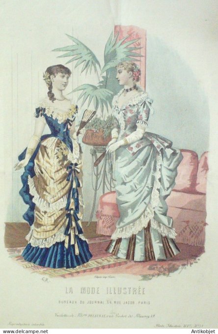 Gravure Mode illustree 1882 # 51 (Old Fashion plate)