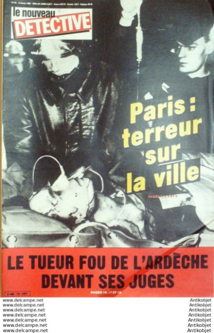 Détective 1986 # 178 Rives Metz Douai Vizille Paris 5 Riom Douai