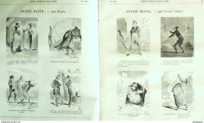 Petit journal pour Rire 1862 # 398 Miseres de la vie de bureau Grevin