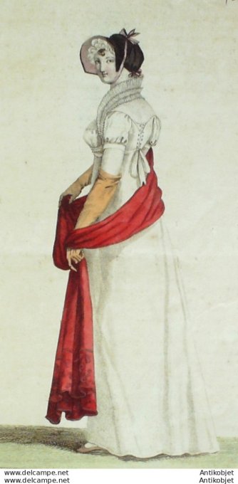 Gravure de mode Costume Parisien 1805 n° 617 (An 13) Frisé de Batiste