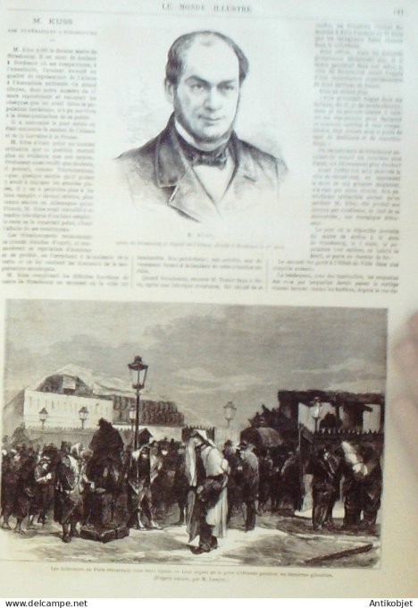 Le Monde illustré 1871 n°728 Strasbourg (67) Maire Kuss Baris 20 Belleville barricades canonnière