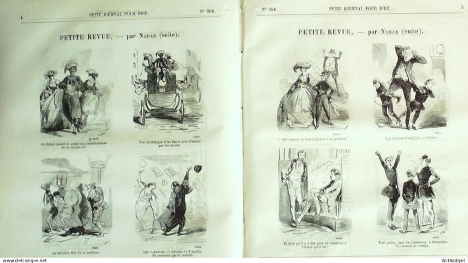 Petit journal pour Rire 1862 # 398 Miseres de la vie de bureau Grevin