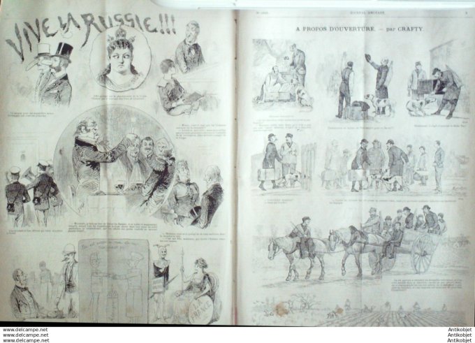 Le Journal Amusant 1891 # 1828 Vive la Russie par Stop Devoirs de vacances par Maurice Marais