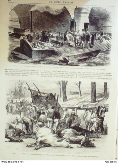 Le Monde illustré 1871 n°728 Strasbourg (67) Maire Kuss Baris 20 Belleville barricades canonnière