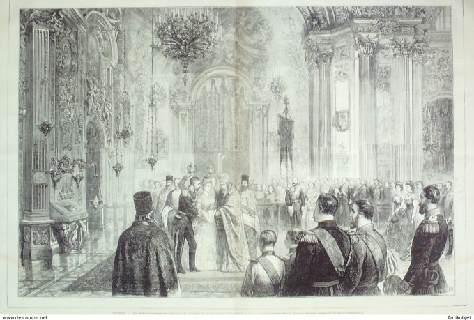 Le Monde illustré 1874 n°878 Russie St-Pétersbourg Néva Duchesse Marie Espagne Carthagène