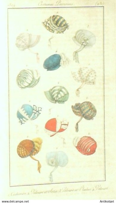 Costume Parisien 1809 # 951 (eau forte) Cachemire pluches velours