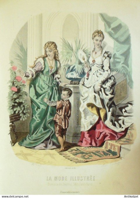 Gravure de mode Gazette de Famille 1878 n°359 (Maisons Cély n°Hallard)