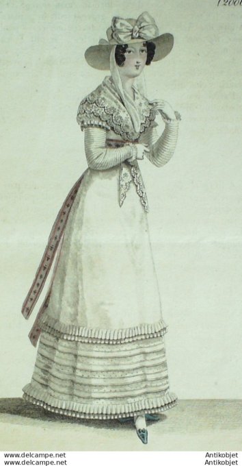 Costume Parisien 1821 # 2006 Robe perkale et volants mousseline