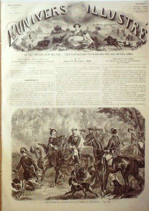 L'Univers illustré 1859 #  79 Compiègne Nasreddin Shap de Perse types persans 