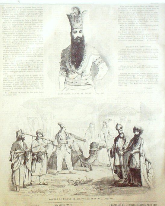 L'Univers illustré 1859 #  79 Compiègne Nasreddin Shap de Perse types persans 