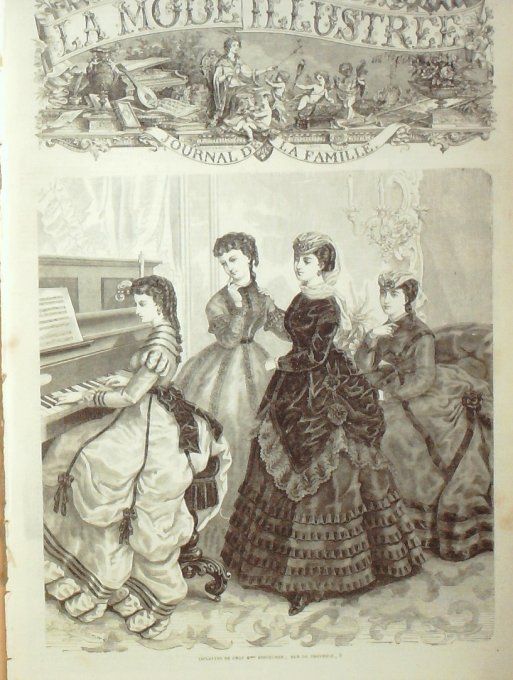 Journal Mode illustrée 1870 #  7 Toilettes d'intérieur